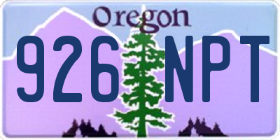 OR license plate 926NPT