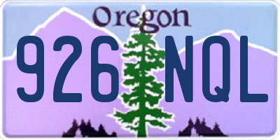 OR license plate 926NQL