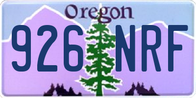 OR license plate 926NRF