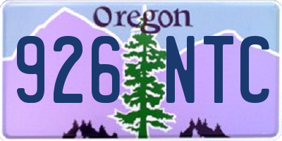 OR license plate 926NTC