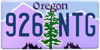 OR license plate 926NTG