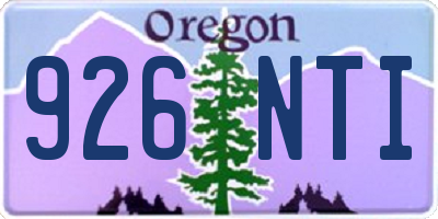 OR license plate 926NTI