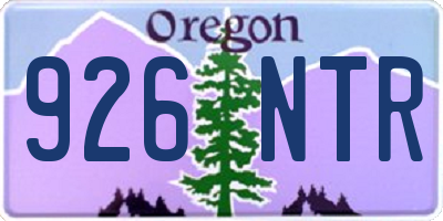 OR license plate 926NTR