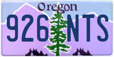 OR license plate 926NTS