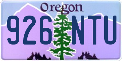 OR license plate 926NTU