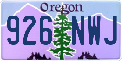 OR license plate 926NWJ