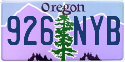OR license plate 926NYB