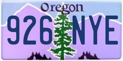 OR license plate 926NYE