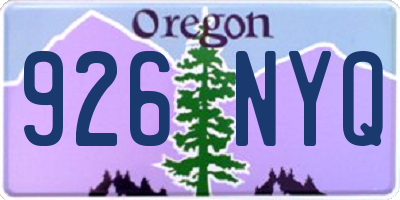 OR license plate 926NYQ