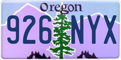 OR license plate 926NYX