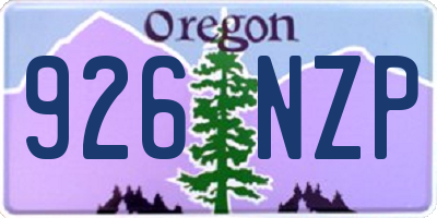 OR license plate 926NZP