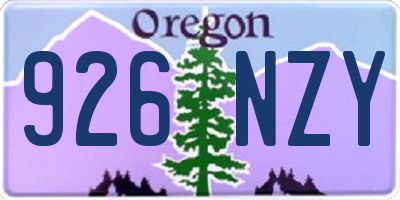 OR license plate 926NZY