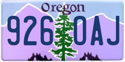 OR license plate 926OAJ