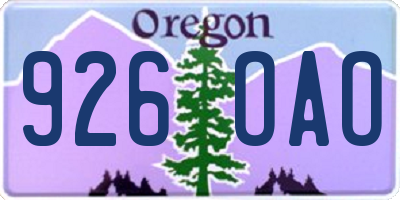 OR license plate 926OAO