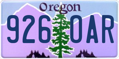 OR license plate 926OAR