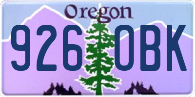OR license plate 926OBK