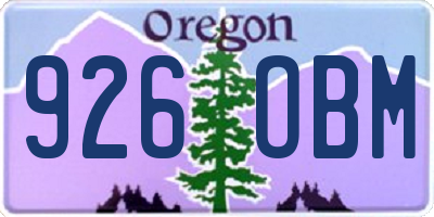 OR license plate 926OBM