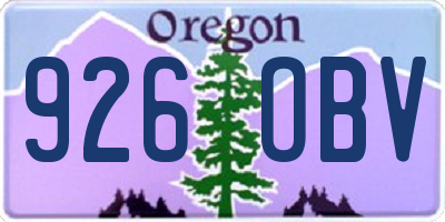 OR license plate 926OBV
