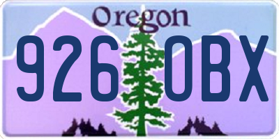 OR license plate 926OBX