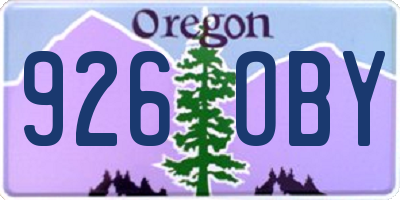 OR license plate 926OBY