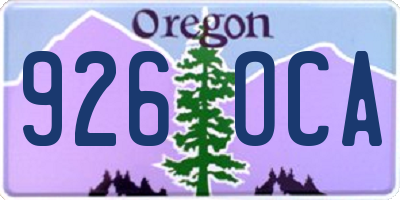 OR license plate 926OCA