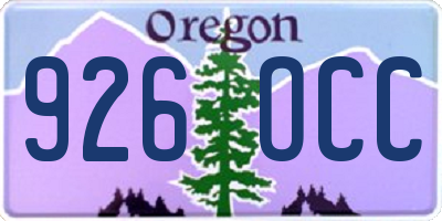 OR license plate 926OCC