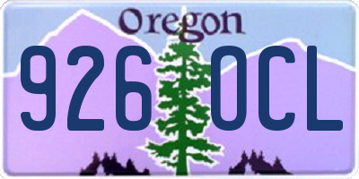 OR license plate 926OCL
