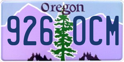 OR license plate 926OCM