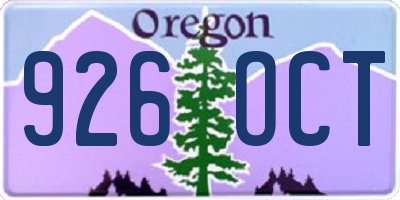 OR license plate 926OCT