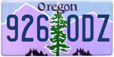 OR license plate 926ODZ