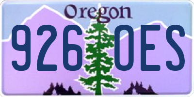 OR license plate 926OES