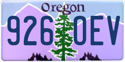 OR license plate 926OEV