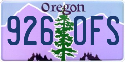 OR license plate 926OFS