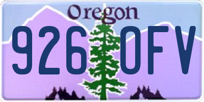 OR license plate 926OFV