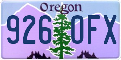 OR license plate 926OFX