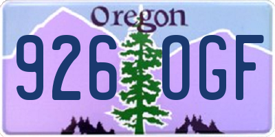 OR license plate 926OGF