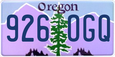 OR license plate 926OGQ