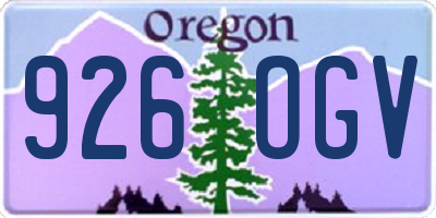 OR license plate 926OGV