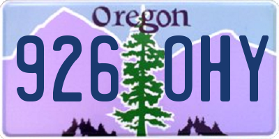 OR license plate 926OHY
