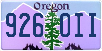 OR license plate 926OII