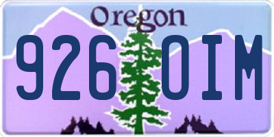 OR license plate 926OIM