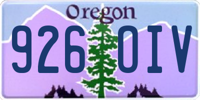 OR license plate 926OIV