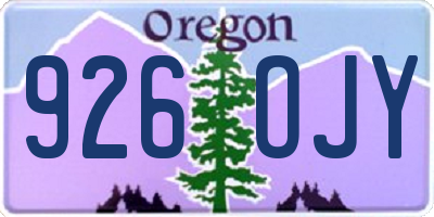 OR license plate 926OJY