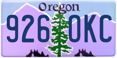 OR license plate 926OKC
