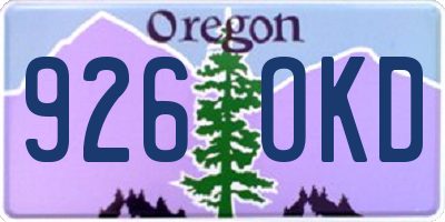 OR license plate 926OKD