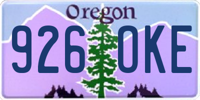 OR license plate 926OKE