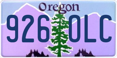 OR license plate 926OLC