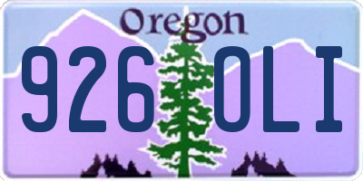 OR license plate 926OLI