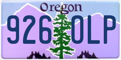 OR license plate 926OLP