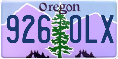 OR license plate 926OLX
